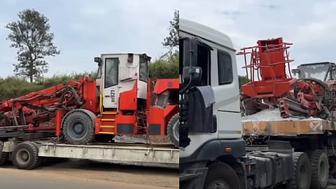 നിർമാണത്തിനെത്തിച്ച മെഷീനുകൾ