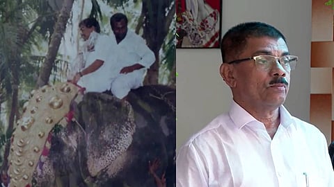 നമ്പയിൽ ദാസൻ ആനപ്പുറത്ത് പോകുന്ന ചിത്രം