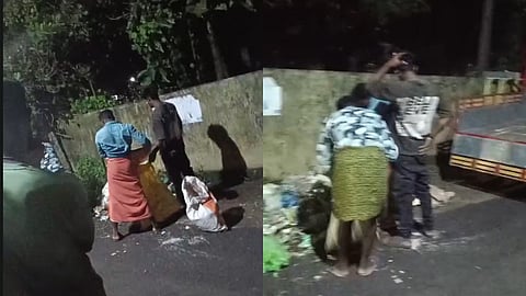 വർക്കലയിൽ പൊതുസ്ഥലത്ത് ഹോട്ടൽ മാലിന്യം ഉപേക്ഷിച്ചു; ഉടമയെക്കൊണ്ട് തിരിച്ചെടുപ്പിച്ച് പൊലീസ്