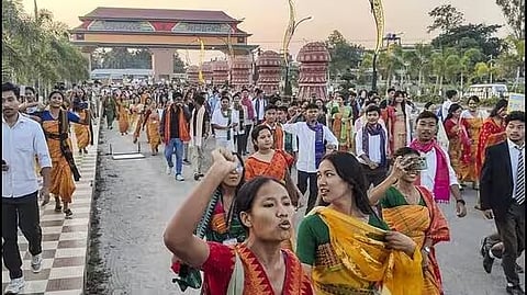 Assam Protest against  ST status 