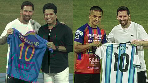 ലയണൽ മെസ്സി, സച്ചിൻ ടെണ്ടുൽക്കർ, സുനിൽ ഛേത്രി