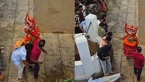 തെയ്യത്തിൻ്റെ അടിയേറ്റ് യുവാവ് അബോധാവസ്ഥയിലായി; തലയ്ക്ക് അടിയേറ്റത് മര പരിചകൊണ്ട്