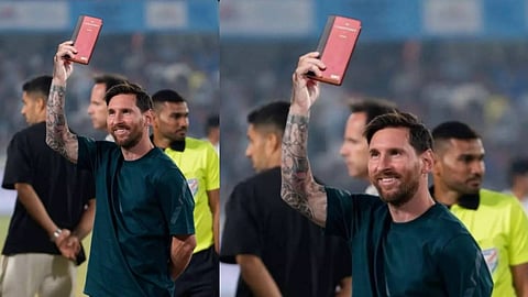 കൈയിൽ ഇന്ത്യൻ ഭരണഘടനയുമായി മെസ്സി? 