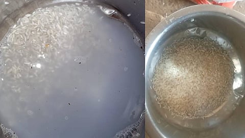 റേഷൻ കടയിൽ നിന്നും വാങ്ങിയ പച്ചരി കഴുകിയപ്പോൾ നീല നിറം; ഭക്ഷ്യ സുരക്ഷാ വകുപ്പിന് പരാതി നൽകി കോട്ടയം സ്വദേശി