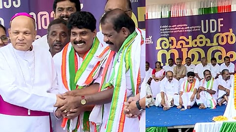 ബിഷപ്പ് വർഗീസ് ചക്കാലക്കൽ സമരവേദിയിൽ 