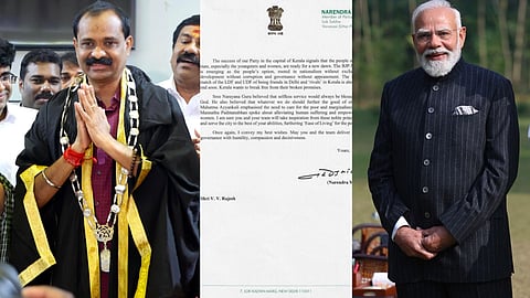 വി.വി.  രാജേഷിന് ആശംസ അറിയിച്ച് പ്രധാനമന്ത്രി; വാക്കുകൾ വികസന മുന്നേറ്റത്തിന് വലിയ പ്രതീക്ഷയെന്ന് മേയർ