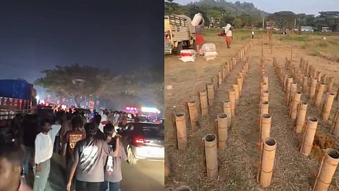 വെടിക്കെട്ടിൻ്റെ ദൃശ്യങ്ങൾ