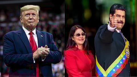 Venezuelan President Nicolas Maduro and his wife