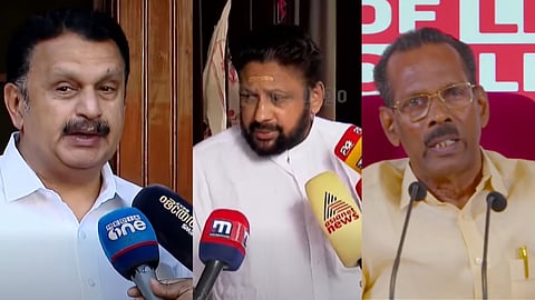 പോറ്റിക്കൊപ്പം ഫോട്ടോയിൽ ഉള്ളവരെ ചോദ്യം ചെയ്യാനാണെങ്കിൽ  മുഖ്യമന്ത്രിയെയും ചോദ്യം ചെയ്യണമെന്ന് കെ. മുരളീധരൻ; ഞങ്ങളുടെ കൈകൾ ശുദ്ധമെന്ന് ടി.പി. രാമകൃഷ്ണൻ  