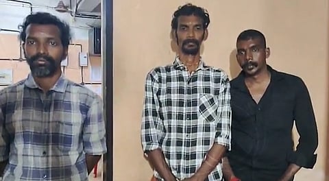 പിടിയിലായ മൂന്നംഗ സംഘം