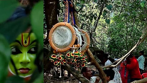 ഗ്രീൻ റൂമുകളേക്കാൾ സ്വസ്ഥം... സുന്ദരം; കലോത്സവ വേദിക്കരികിലെ ചെറുകാട്ടിൽ നിന്നൊരു ചമയക്കാഴ്ച