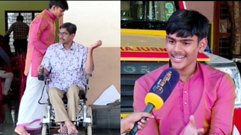 കഥാപ്രസംഗ വേദിയിൽ കണ്ണുനനയിച്ച്  അച്ഛനും മകനും

