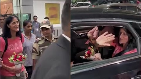 സുനിതാ വില്യംസ് കരിപ്പൂർ വിമാനത്താവളത്തിൽ