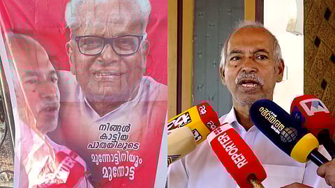 പയ്യന്നൂരിൽ വി. കുഞ്ഞികൃഷ്ണനെ അനുകൂലിച്ച് ഫ്ലക്സ് ബോർഡ്; ഒപ്പം വി.എസിൻ്റെ ചിത്രവും