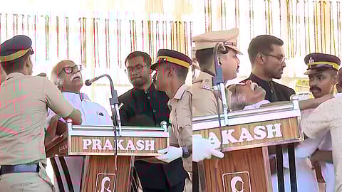 റിപ്പബ്ലിക് ദിനാഘോഷം: വേദിയിൽ തളർന്നു വീണ് മന്ത്രി രാമചന്ദ്രൻ കടന്നപ്പള്ളി