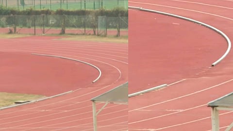 മഹാരാജാസ് കോളേജ് ഗ്രൗണ്ടിൽ വൻ സുരക്ഷാ വീഴ്ച; സിന്തറ്റിക് ട്രാക്ക് ബീഡിങ്ങുകളും ഫ്ലഡ്ലൈറ്റുകളും മോഷണം പോയി