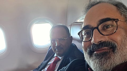 അജിത് ഡോവൽ തിരുവനന്തപുരത്തെത്തിയത് ജനുവരി 22ന്, പിറ്റേദിവസം കന്യാകുമാരിയിലേക്ക്; സെൽഫി പങ്കുവച്ച് രാജീവ് ചന്ദ്രശേഖറും