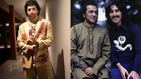 ഫർഹാൻ അക്തർ, രവി ശങ്കറിന് ഒപ്പം ജോർജ് ഹാരിസൺ