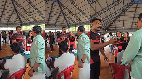 പുറത്ത് പിള്ളേർ ഉണ്ട്, കാല് തല്ലിയൊടിക്കും; കേരളോത്സവ വേദിയിൽ വിധികർത്താക്കൾക്ക് നേരെ യുവമോർച്ച നേതാവിൻ്റെ ഭീഷണി