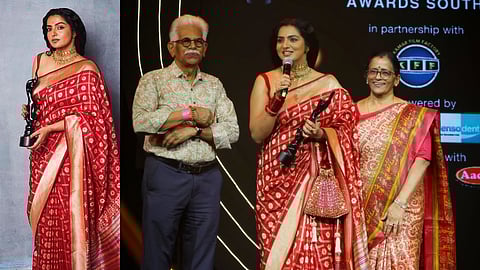 പാർവതി തിരുവോത്ത് ഫിലിംഫെയർ പുരസ്കാരവുമായി