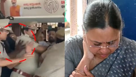 വീണാ ജോർജിൻ്റെ കഴുത്തിന്  പൊലീസുകാരൻ്റെ കൈ തട്ടി; കെഎസ്‌യു പ്രതിഷേധത്തിൻ്റെ കൂടുതൽ ദൃശ്യങ്ങൾ പുറത്ത് 