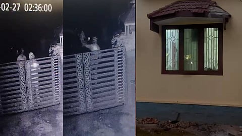 ആരോഗ്യമന്ത്രിയെ കരിങ്കൊടി കാണിച്ച കെഎസ്‍യു നേതാവിൻ്റെ വീടിന് നേരെ ബോംബേറ്; സിസിടിവി ദൃശ്യങ്ങൾ പൊലീസിന് കൈമാറി