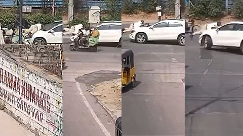 മദ്യപിച്ച് യുവാവിൻ്റെ പരാക്രമം;   ട്രാഫിക് ഉദ്യോഗസ്ഥനെ   ബോണറ്റിൽ വലിച്ചിഴച്ചത് ഒരു കിലോമീറ്ററോളം ദൂരം 