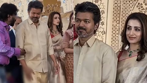 വിവാഹവേദിയിൽ ഒന്നിച്ചെത്തി വിജയ്‌യും തൃഷയും