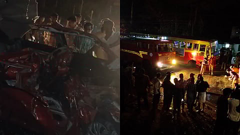 നിയന്ത്രണം വിട്ട കാർ കെഎസ്‌ആർടിസി ബസിലേക്ക് ഇടിച്ചു കയറി