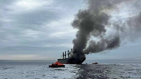 Thai flagged cargo vessel was attacked near the Strait of Hormuz