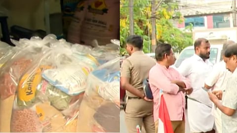 തൃശൂരിൽ 'വോട്ടിന് കിറ്റ്'; തെരഞ്ഞെടുപ്പ് കമ്മീഷൻ്റെ പരാതിയിൽ കേസ്