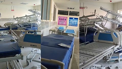 മുണ്ട് കെട്ടി മറച്ച് താൽക്കാലിക ഐസിയു പ്രവർത്തനം; തിരുവനന്തപുരം മെഡിക്കൽ കോളേജിൽ ഗുരുതര പ്രതിസന്ധിയെന്ന് പരാതി 