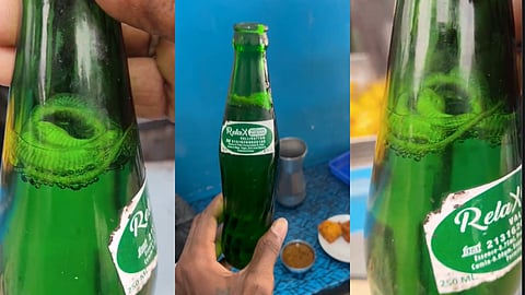 സോഡാ കുപ്പിക്കുള്ളിൽ ചത്ത പാമ്പ്