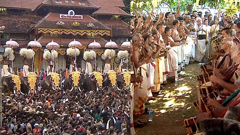 കൊട്ടിക്കയറി ഇലഞ്ഞിത്തറ മേളം... വർണം വിരിച്ച് കുടമാറ്റം; തൃശൂരിന്റെ മനം നിറച്ച് പൂരം