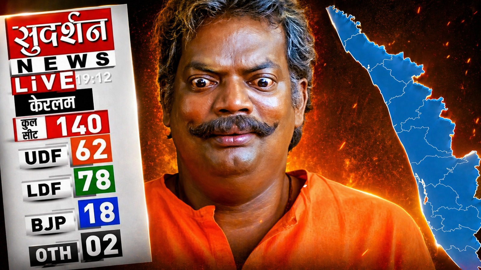 'കേരളത്തിൽ ബിജെപിക്ക് 18 സീറ്റ്! ആകെ 160 സീറ്റ്!'; സുദർശൻ ടിവിയുടെ എക്സിറ്റ് പോൾ പ്രവചനത്തെ ട്രോളി മലയാളികൾ, വീഡിയോ