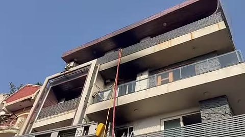 fire broke out at a four-storey building in Delhi's Vivek Vihar area