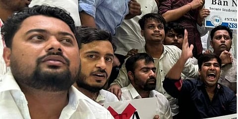 എന്‍ടിഎയുടെ ഡെല്‍ഹി ഓഫീസിലേക്ക് അതിക്രമിച്ച് കയറി എന്‍എസ്‌യുഐ പ്രവര്‍ത്തകര്‍