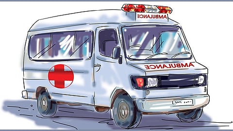 ആംബുലൻസ് തടഞ്ഞ് യുവാക്കളുടെ അഭ്യാസം; പൊലീസ് കേസെടുത്തു