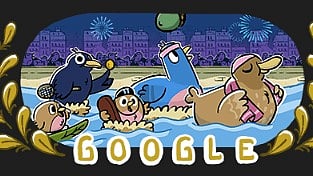 നദിയിലൂടെ നീന്തുന്ന ആനിമേറ്റഡ് കഥാപാത്രങ്ങൾ; ഒളിമ്പിക് ഗെയിംസ് ആഘോഷമാക്കി ഗൂഗിൾ ഡൂഡിലും