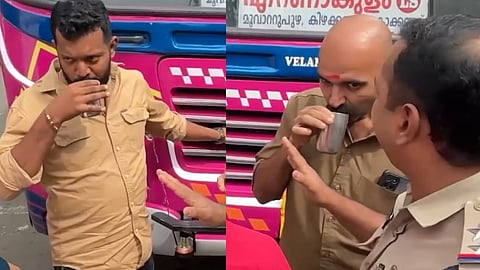 മത്സരയോട്ടത്തിനിടെ വിദ്യാര്‍ഥി തെറിച്ചുവീണു; ബസ് ജീവനക്കാരെക്കൊണ്ട് തിളച്ച ചായ ഊതിക്കുടിപ്പിച്ച് DYFI