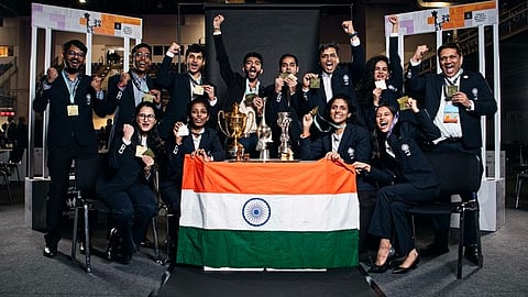 ഇന്ത്യയുടെ വിജയ കരുക്കള്‍; ചെസ് ഒളിംപ്യാഡില്‍ സ്വർണവുമായി പുരുഷ, വനിതാ ടീമുകള്‍