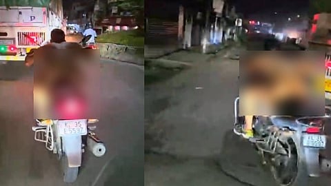 നഗര മധ്യത്തിലൂടെ നഗ്നനായി ബൈക്കോടിച്ച് യുവാവ്