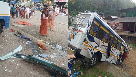 പത്തനംതിട്ട തുലാപ്പള്ളിയിൽ വാഹനാപകടം; നിയന്ത്രണംവിട്ട മിനി ബസ് ഇടിച്ച് ശബരിമല തീർഥാടകൻ മരിച്ചു