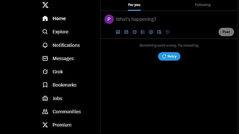 Something Went Wrong; 'എക്‌സ്' പണിമുടക്കി