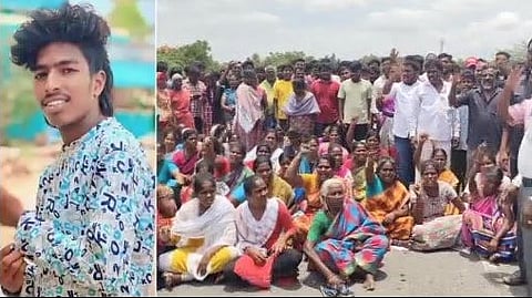 கிணற்றில் சடலமாக மீட்கப்பட்ட 18 வயது இளைஞர்.. உண்மை குற்றவாளிகளை கைது செய்ய கோரி சாலைமறியல்