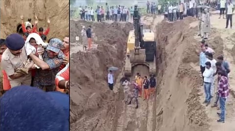 ஆழ்துளை கிணற்றுக்குள் விழுந்த சிறுமி மீட்பு