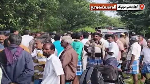 villagers protested