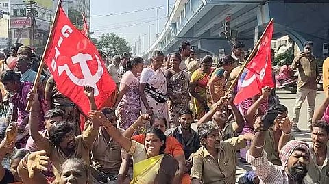 Mdu corpration worker protest