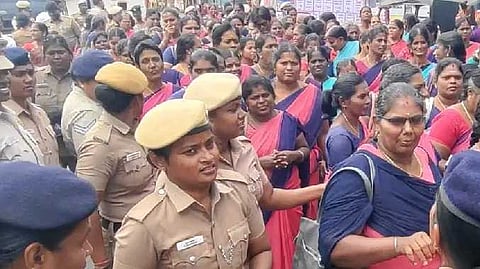 Anganwadi protest