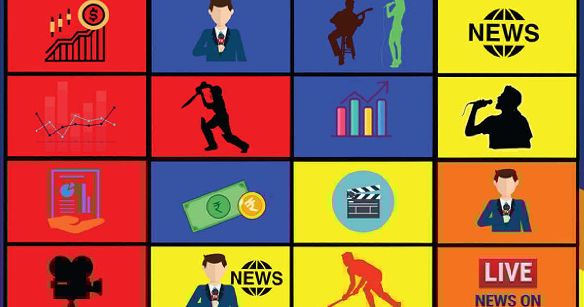 A poster featuring Regulations of Media Ownership in India